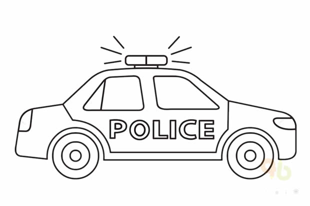 警車簡筆畫怎么畫帶涂色