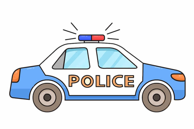 警車簡筆畫怎么畫帶涂色