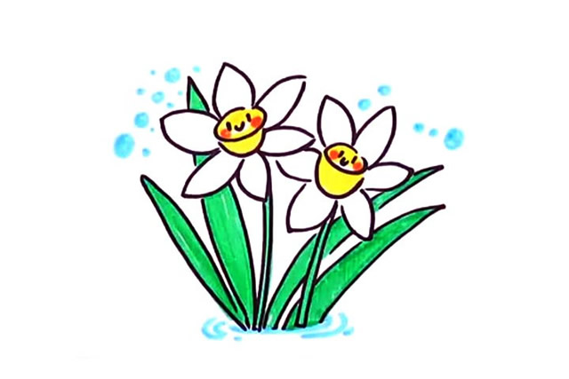 漂亮的水仙花簡(jiǎn)筆畫(huà)教程