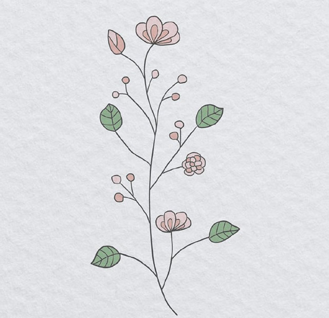 一組有藝術(shù)感的花朵簡(jiǎn)筆畫(huà)