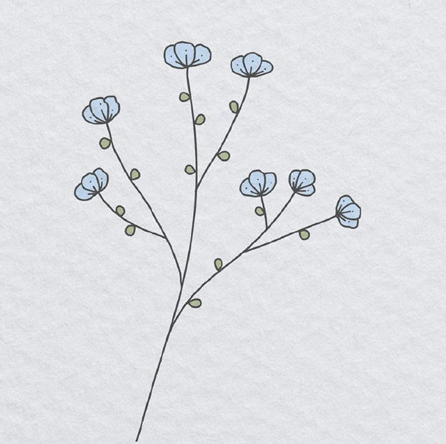 一組有藝術(shù)感的花朵簡(jiǎn)筆畫(huà)