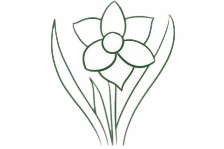 水仙花簡筆畫圖片