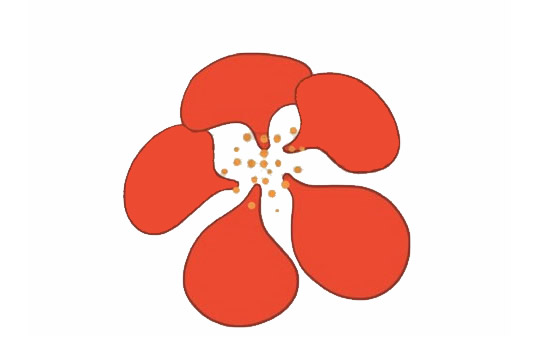 海棠花的花朵簡筆畫