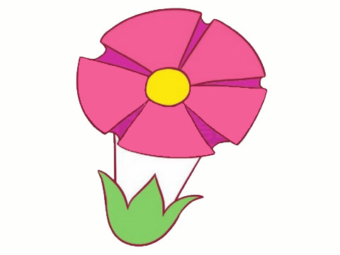 一朵漂亮的喇叭花簡筆畫