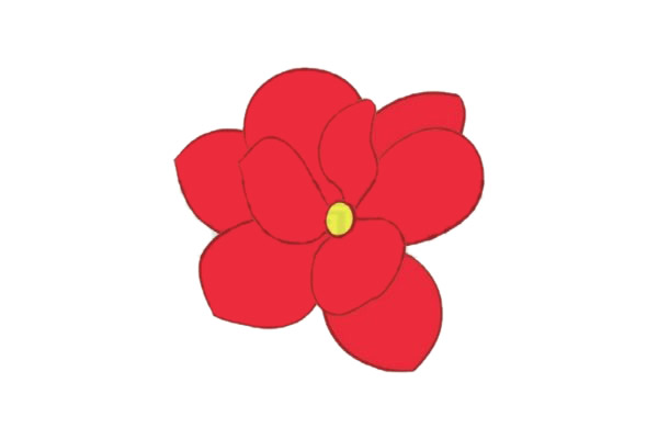 紅色的玉蘭花簡筆畫教程