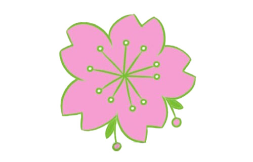 帶顏色的櫻花簡筆畫怎么畫？