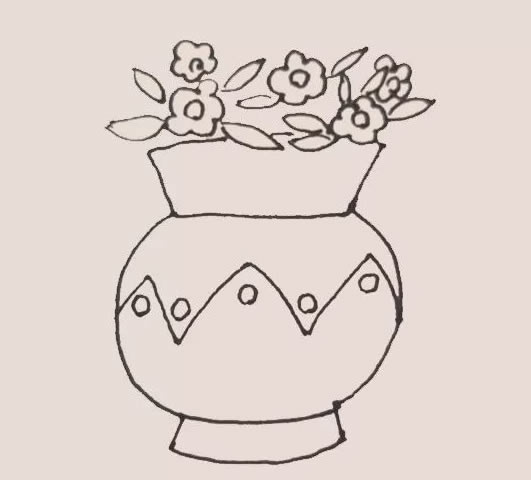花瓶里的小花簡(jiǎn)筆畫教程