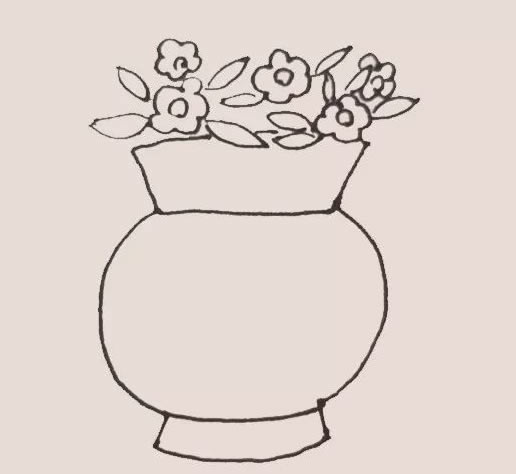 花瓶里的小花簡(jiǎn)筆畫教程