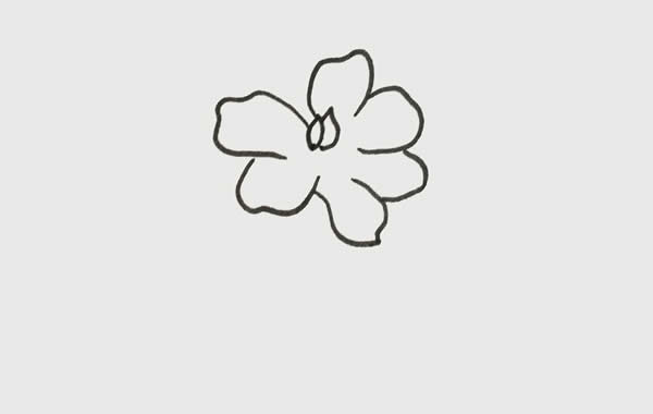 帶顏色的梔子花簡筆畫步驟