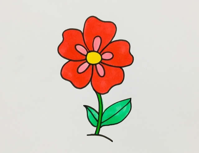 五瓣花簡筆畫畫法步驟