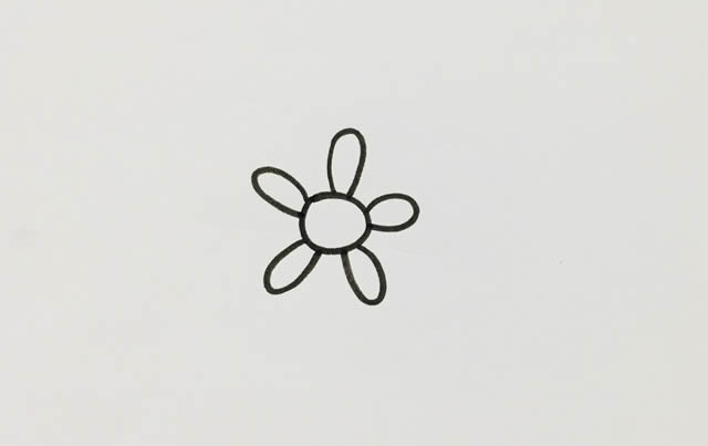 五瓣花簡筆畫畫法步驟