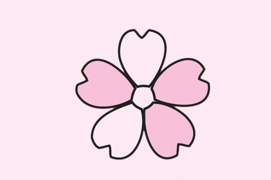 一組櫻花的花朵簡筆畫大全