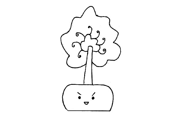 5款可愛的盆栽綠植簡筆畫