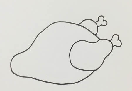 香氣撲鼻的烤雞簡(jiǎn)筆畫(huà)