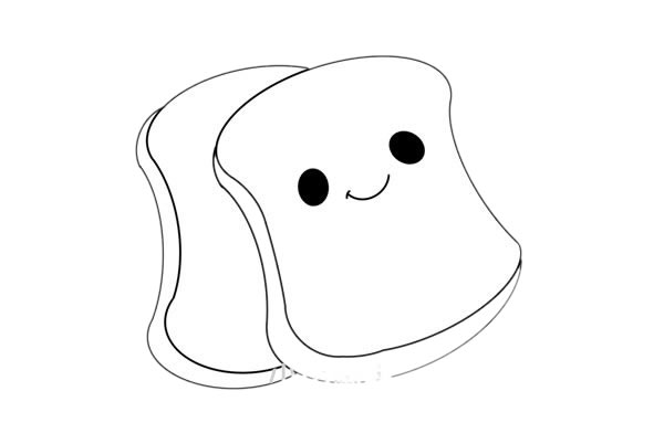 卡通面包片簡(jiǎn)筆畫