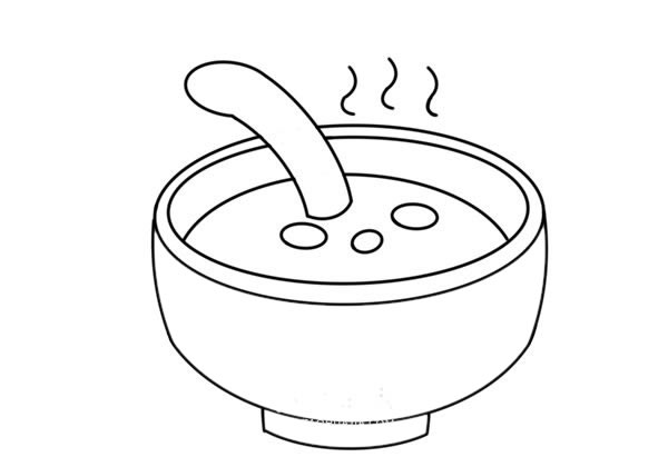 一碗粥的簡筆畫步驟