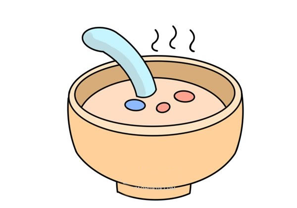 一碗粥的簡筆畫步驟