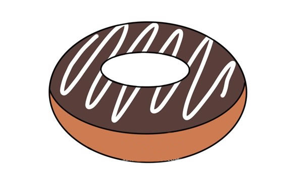 巧克力甜甜圈簡(jiǎn)筆畫(huà)畫(huà)法