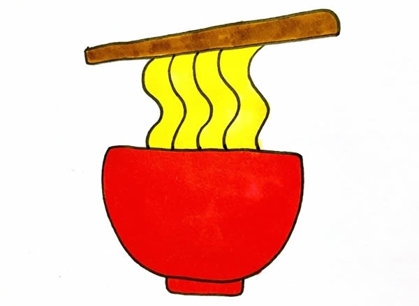 一碗面條簡筆畫