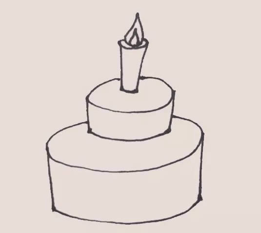生日蛋糕簡筆畫步驟
