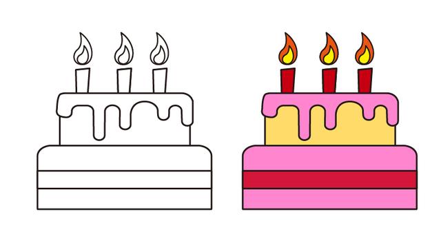8種不同的生日蛋糕簡(jiǎn)筆畫(huà)