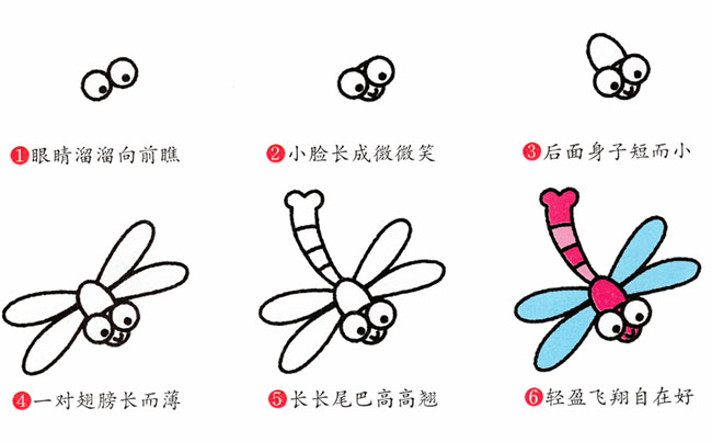 蜻蜓簡筆畫步驟