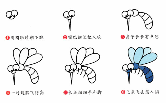 蚊子簡(jiǎn)筆畫(huà)步驟 蚊子簡(jiǎn)筆畫(huà)步驟