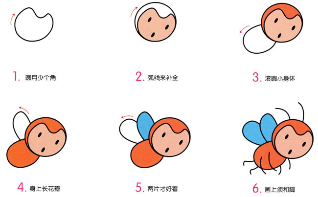 萌萌噠小蜜蜂簡筆畫