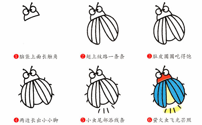 螢火蟲簡筆步驟