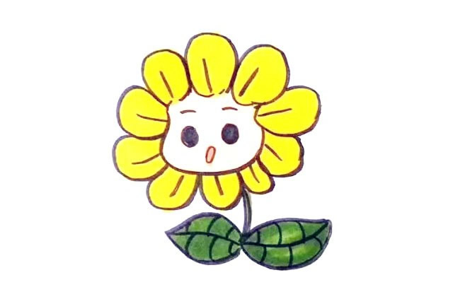 簡(jiǎn)單八步畫出卡通向日葵簡(jiǎn)筆畫