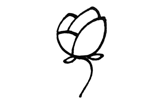 簡單涂色的玫瑰花怎么畫
