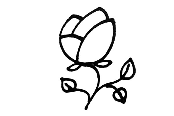 簡單涂色的玫瑰花怎么畫