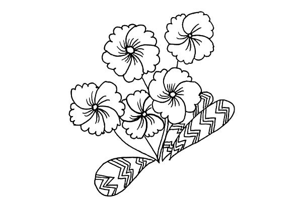 四張漂亮的小野花簡筆畫