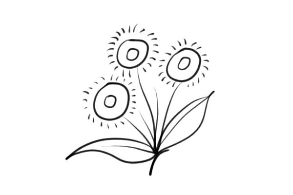 5款各不相同的小花簡筆畫