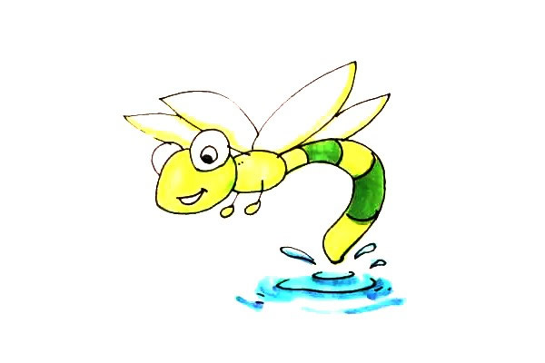 蜻蜓點(diǎn)水簡(jiǎn)筆畫步驟