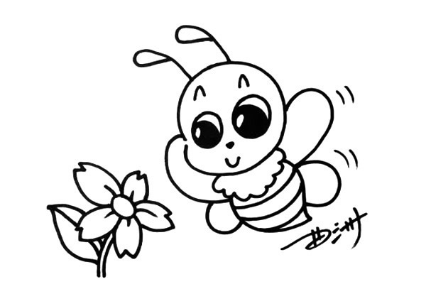 準(zhǔn)備采蜜的蜜蜂簡筆畫