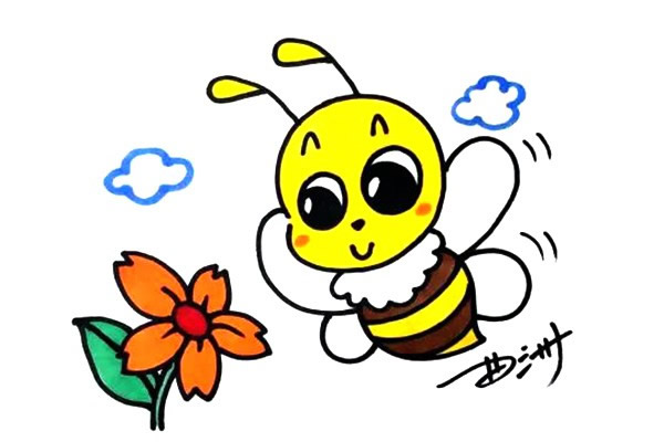 準(zhǔn)備采蜜的蜜蜂簡筆畫