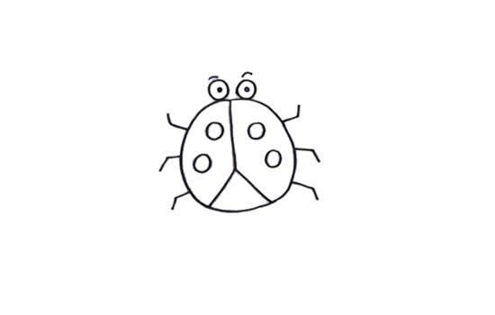 用數字畫七星瓢蟲簡筆畫