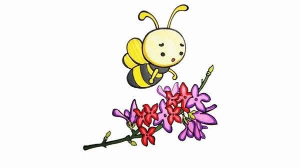 采蜜的小蜜蜂簡筆畫