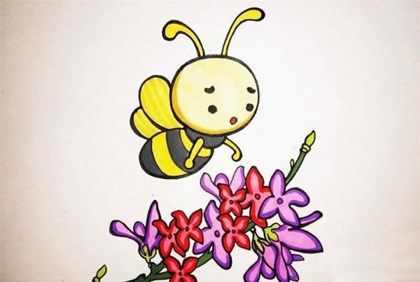 采蜜的小蜜蜂簡筆畫