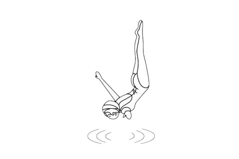 跳水的女生簡筆畫