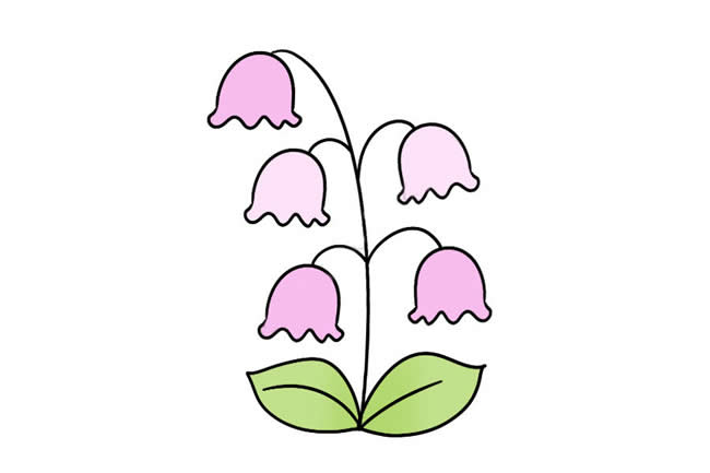 漂亮帶顏色的風鈴花簡筆畫