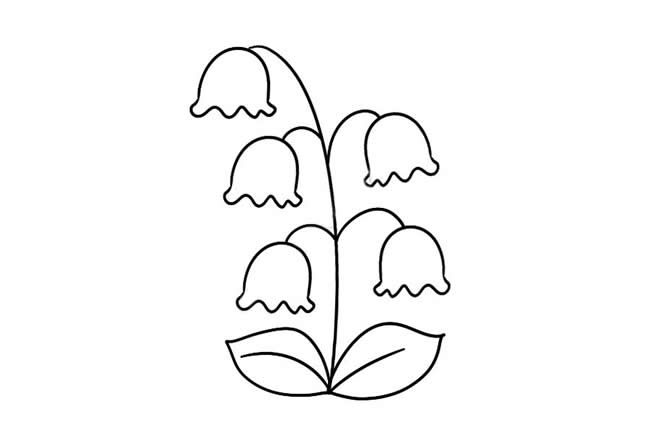 漂亮帶顏色的風鈴花簡筆畫