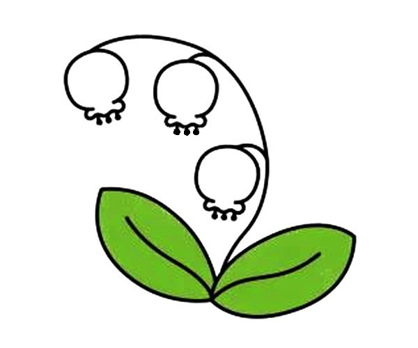 漂亮涂色的鈴蘭花簡筆畫