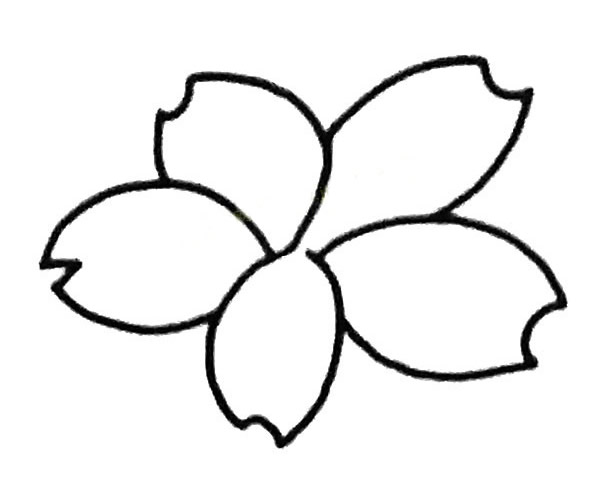 教你四步畫出簡單的櫻花