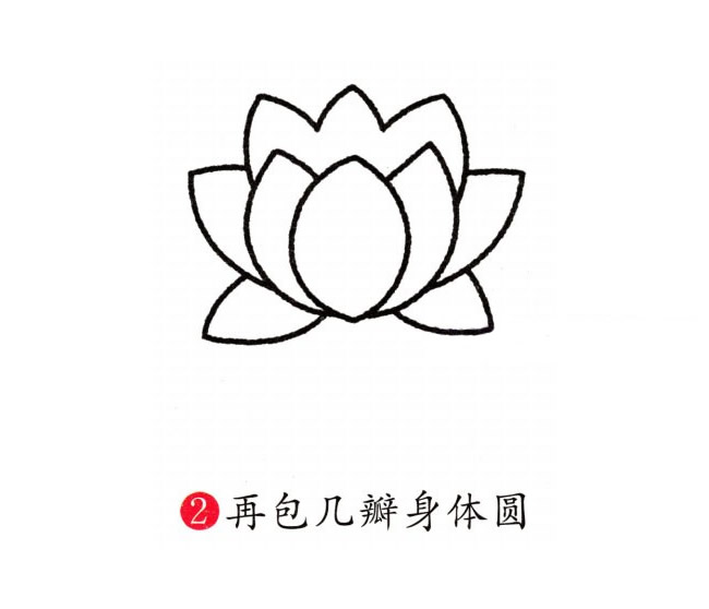 彩色的荷花簡筆畫教程