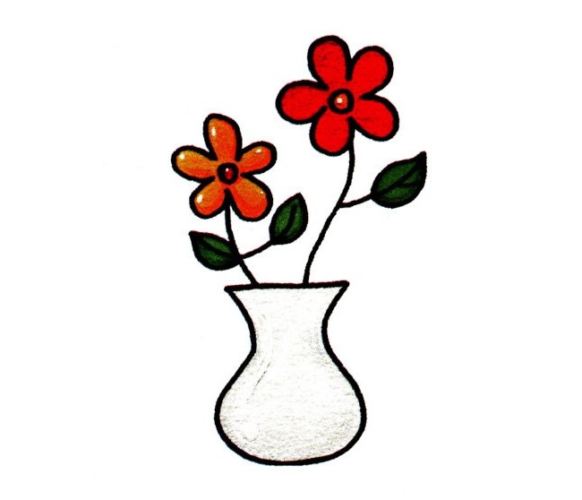 插在花瓶里的花簡(jiǎn)筆畫 插在花瓶里的花簡(jiǎn)筆畫