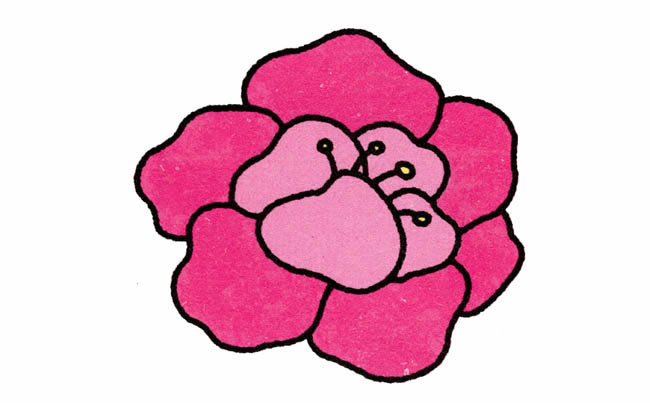 一朵牡丹花的簡筆畫