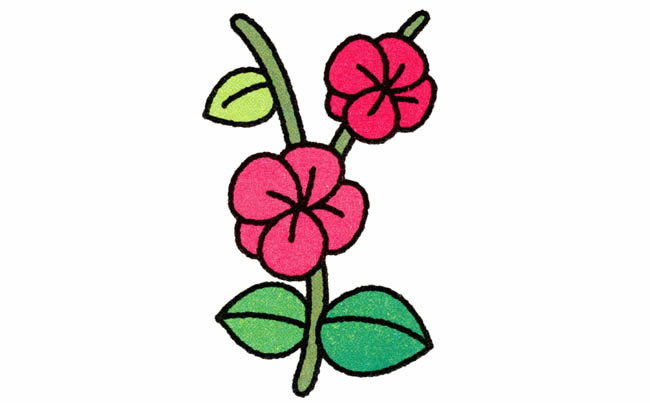 鮮艷漂亮的梅花簡筆畫