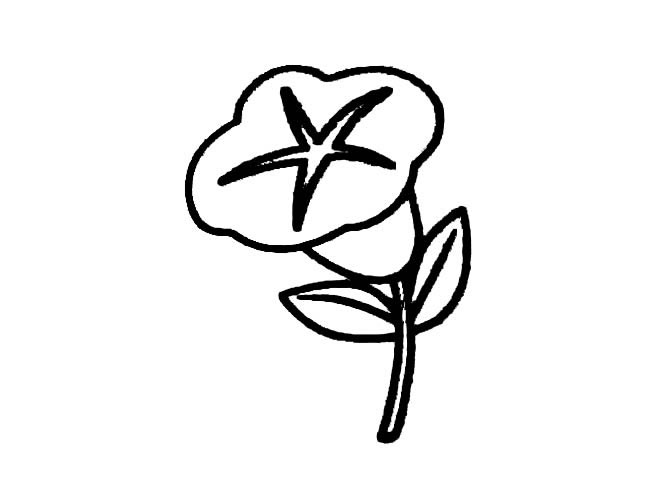一朵小牽牛花的簡(jiǎn)筆畫(huà)